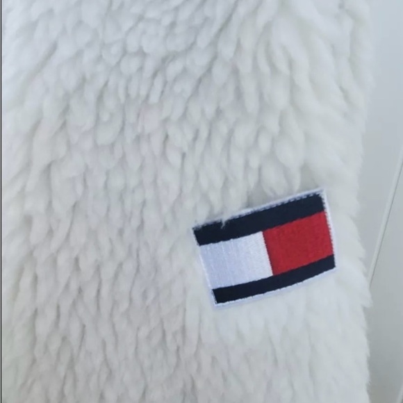 Tommy Hilfiger Women's Zip Front Solid Sherpa Jacket, Sailcloth, Large   - Picture 12 of 16